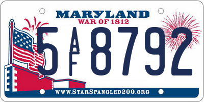 MD license plate 5AF8792