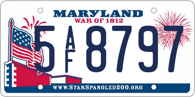 MD license plate 5AF8797