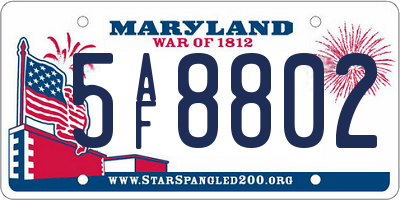 MD license plate 5AF8802