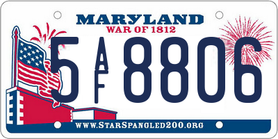 MD license plate 5AF8806