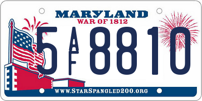 MD license plate 5AF8810