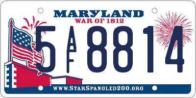 MD license plate 5AF8814