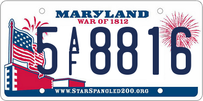 MD license plate 5AF8816