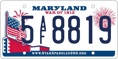 MD license plate 5AF8819