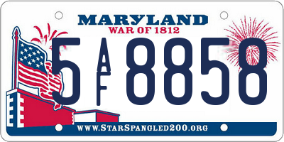 MD license plate 5AF8858