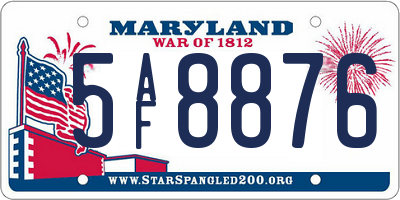 MD license plate 5AF8876