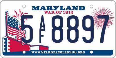 MD license plate 5AF8897