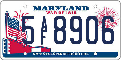 MD license plate 5AF8906