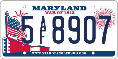 MD license plate 5AF8907