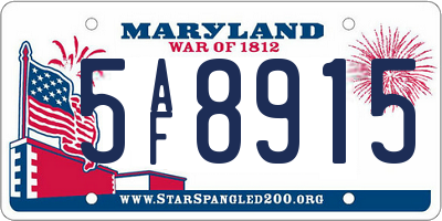 MD license plate 5AF8915