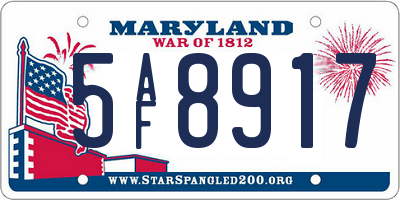 MD license plate 5AF8917