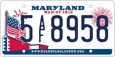 MD license plate 5AF8958