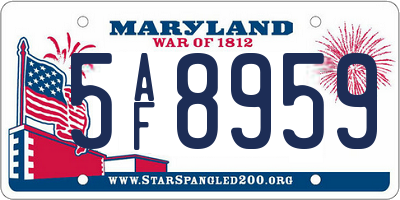 MD license plate 5AF8959