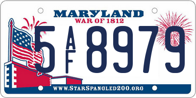 MD license plate 5AF8979