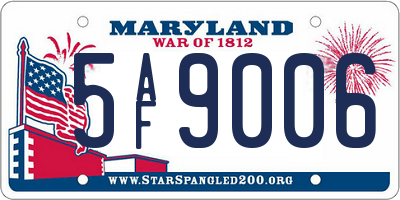 MD license plate 5AF9006