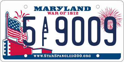 MD license plate 5AF9009