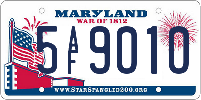 MD license plate 5AF9010