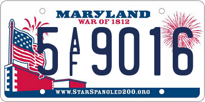 MD license plate 5AF9016
