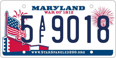 MD license plate 5AF9018