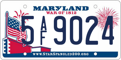 MD license plate 5AF9024