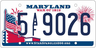 MD license plate 5AF9026