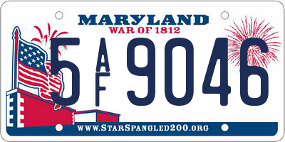 MD license plate 5AF9046