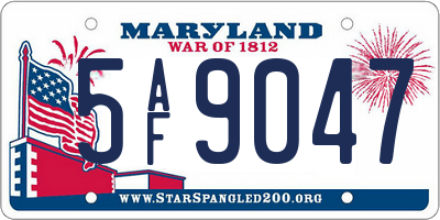 MD license plate 5AF9047