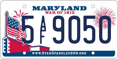 MD license plate 5AF9050