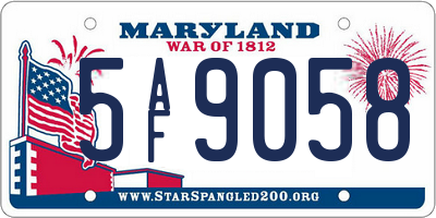 MD license plate 5AF9058
