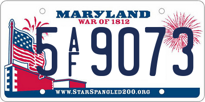 MD license plate 5AF9073