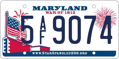 MD license plate 5AF9074