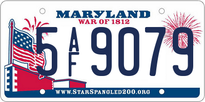 MD license plate 5AF9079