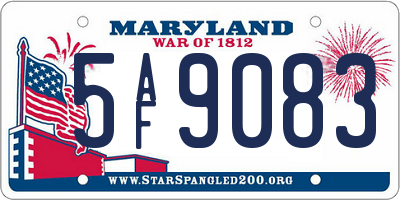 MD license plate 5AF9083