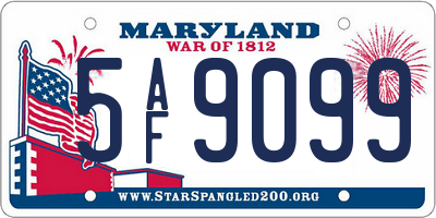 MD license plate 5AF9099