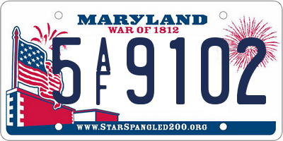 MD license plate 5AF9102