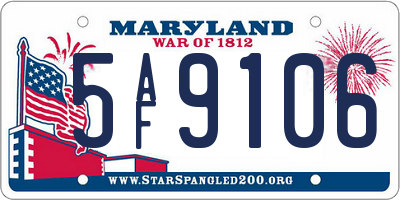 MD license plate 5AF9106
