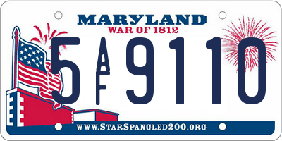 MD license plate 5AF9110