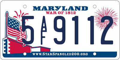 MD license plate 5AF9112