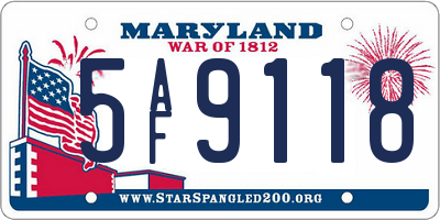 MD license plate 5AF9118