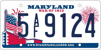 MD license plate 5AF9124