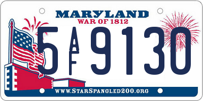 MD license plate 5AF9130