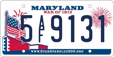 MD license plate 5AF9131