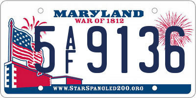MD license plate 5AF9136