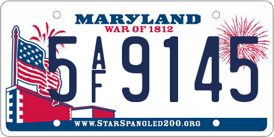 MD license plate 5AF9145