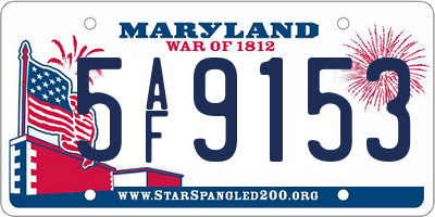 MD license plate 5AF9153