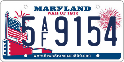 MD license plate 5AF9154