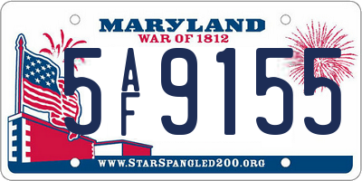 MD license plate 5AF9155