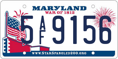 MD license plate 5AF9156