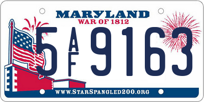 MD license plate 5AF9163