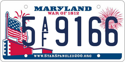 MD license plate 5AF9166